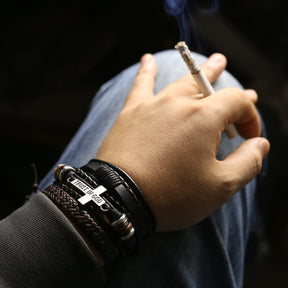 Conjunto de 3 Pulseiras CROSS WOOD