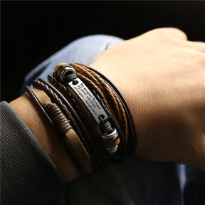 Conjunto de 3 Pulseiras CROSS WOOD